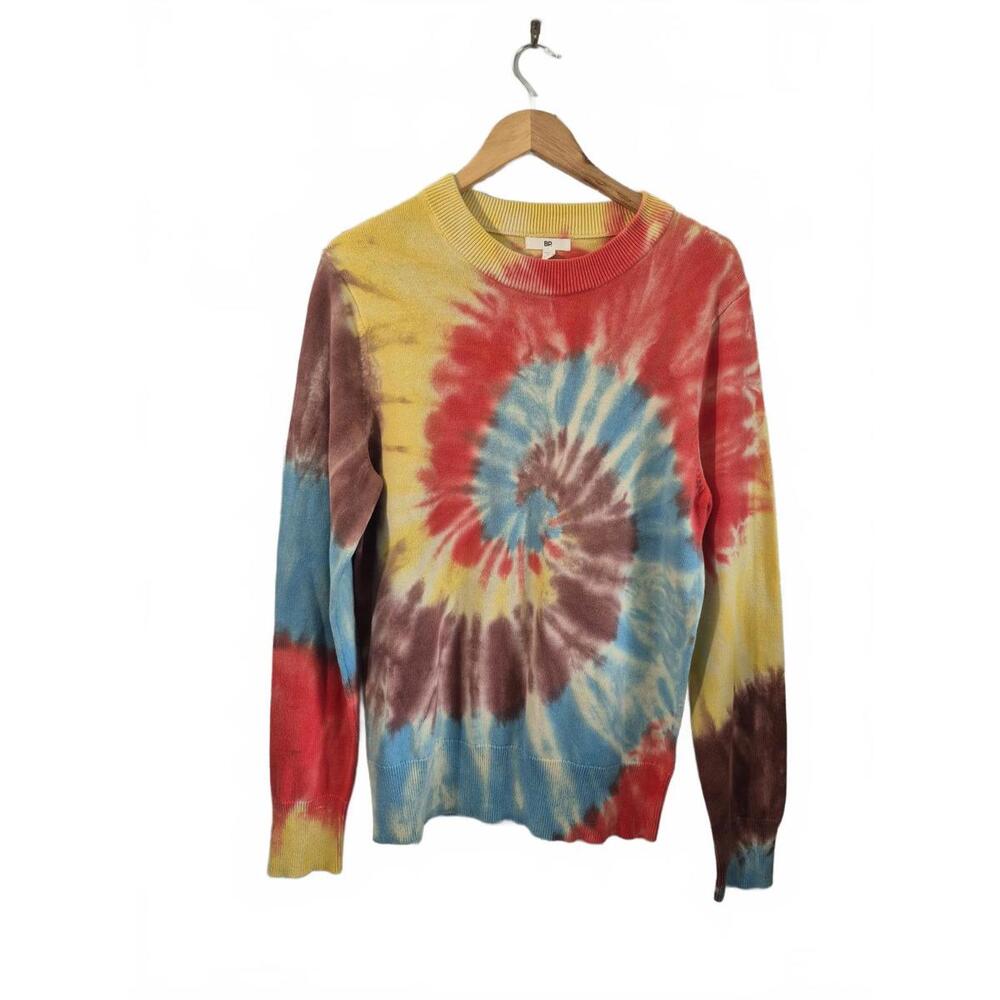 Bp Mens100% Cotton Tye-Die Sweater Crew Neck Long Sleeve Color(S) Muted Blue
